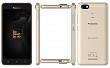 Panasonic Eluga A4 Champagne Gold Front,Back And Side