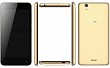 Gionee P5 Mini Gold Front,Back And Side