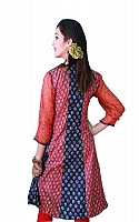 Jaipur Kurti Red Dabu Print Cotton fabric Image pictures