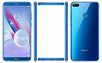 Huawei Honor 9 Lite Sapphire Blue Front,Back And Side pictures
