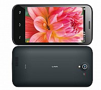 Lava Iris 505 Dark Grey Front And Back pictures