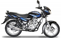 bajaj discover 125 new Ebony Black With Blue graphic pictures
