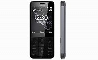Nokia 230 Dual SIM Glossy Black Front And Side pictures