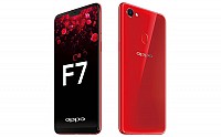 Oppo F7 Red Front,Back And Side pictures