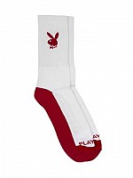 Playboy Men White Red Socks
