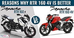 2018 TVS Apache RTR 160 4V vs TVS Apache RTR 160: Reasons Why RTR 160 4V is Better