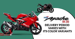 TVS Apache RR 310 Delivery Period Varies With Its Color Variants