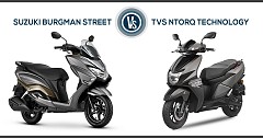 Comparison: Suzuki Burgman Street 125 vs TVS Ntorq 125 Technology