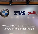 TVS and BMW Joint venture will present 300CC street bike for Indian