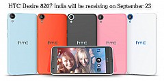 hTC Desire 820? India will be receiving on September 23