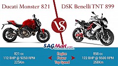 DSK Benelli TNT 899 VS Ducati Monster 821