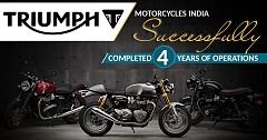 Triumph Motorcycles India Successfully Completed Four Years of Operations