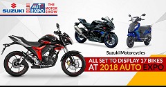 Suzuki Motorcycles All Set to Display 17 Bikes at 2018 Auto Expo