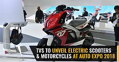 TVS To Unveil Electric Scooters and Motorcycles At Auto Expo 2018