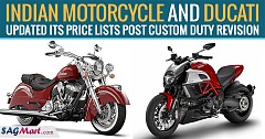 Indian Motorcycle and Ducati Updated its Price Lists Post Custom Duty Revision