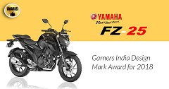 Yamaha FZ25 Garners India Design Mark Award for 2018