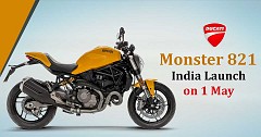 2018 Ducati Monster 821 India Launch on 1 May