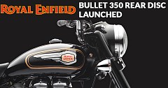 Royal Enfield Bullet 350 with Rear Disc Brake Launched, Priced at INR 1.26 lakhs