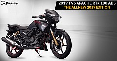 2019 TVS Apache RTR 180 Launched at INR 84,578