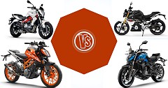 Comparison of The Rivals: CF Moto 400NK Vs KTM 390 Duke Vs BMW G 310 R Vs Benelli TNT 300