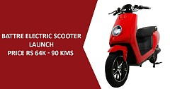 BattRE Electric Scooter with 90 km Travel Range Launched; Priced INR 64k