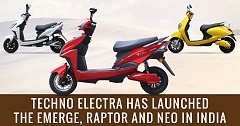 Techo Electra Launches Electric Scooters- Emerge, Neo and Raptor