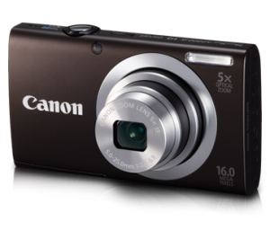 Canon PowerShot A2400 IS Black Front And Side