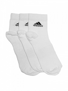Adidas Unisex White Pack of 3 ankle Socks