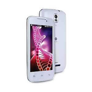 Lava Iris 402 Plus Ivory White Front,Back And Side