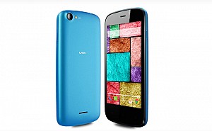 Lava Iris 400 Blue Front,Back And Side