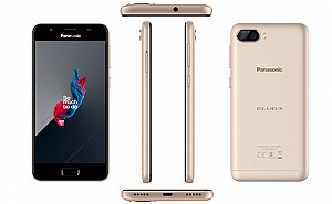 Panasonic Eluga Ray 500 Champagne Gold Front, Back and Side