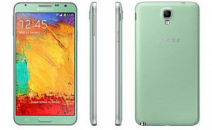 Samsung Galaxy Note 3 Neo Green Front and Back
