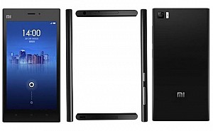 Xiaomi Mi3 Black Front,Back And Side