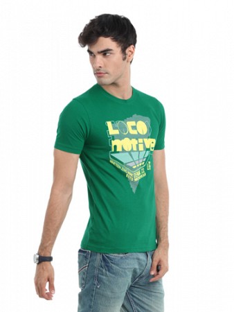 Locomotive Men Green T Shirt