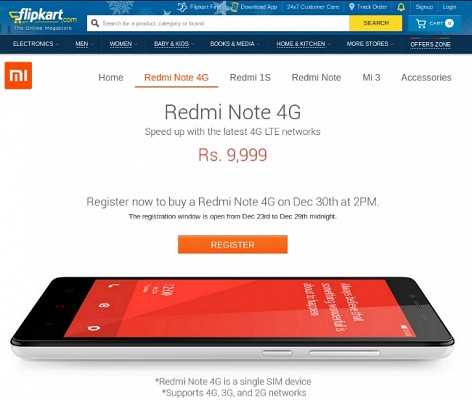 Xiaomi Redmi Note 4G Flash Sale