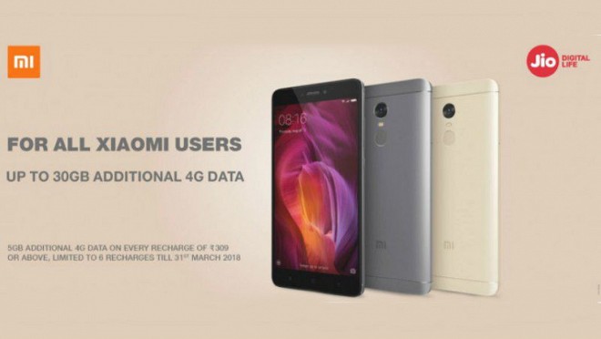 Reliance Jio free 4G data on selected Xiaomi smartphones
