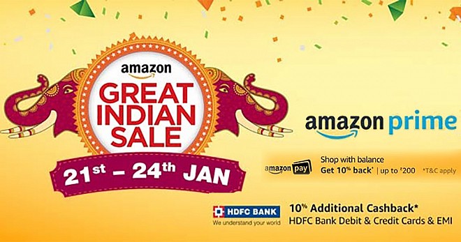 Amazon Great Indian Sale From 21st to 24th January 2018