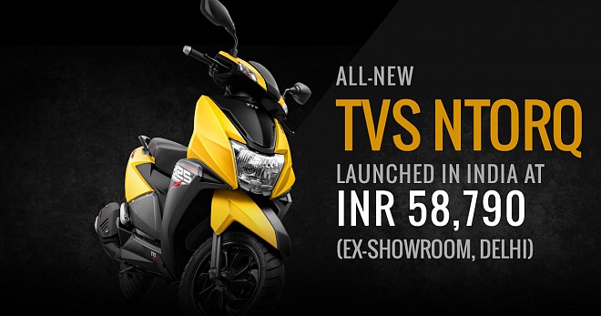 TVS NTorq Launched at INR 58,790