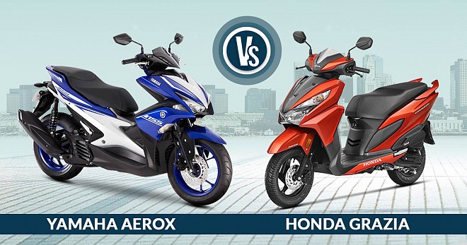Yamaha Aerox VS Honda Grazia