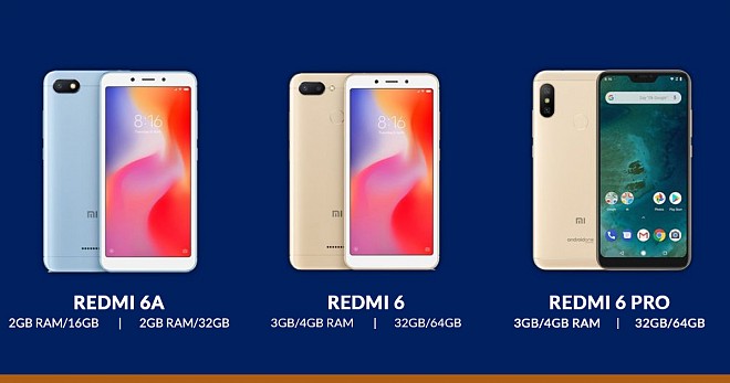 Redmi 6A ,Redmi 6 and Redmi 6 Pro