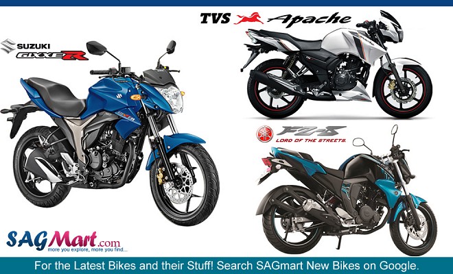 Suzuki Gixxer vs Yamaha FZ FI vs TVS Apache RTR 160