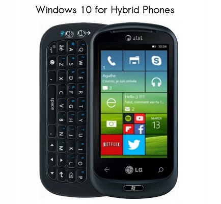 Windows 10 for Phone laptop Hybrid smartphones