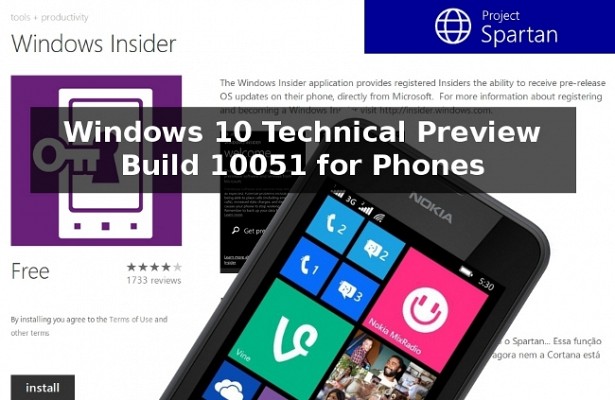 Project Spartan for Windows 10 Phones
