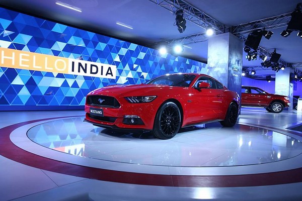 Ford Mustang displayed at Auto Expo 2016