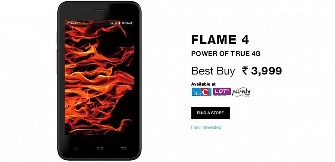 Reliance Launched Lyf Flame 4 With 4G Sport For INR 3,999