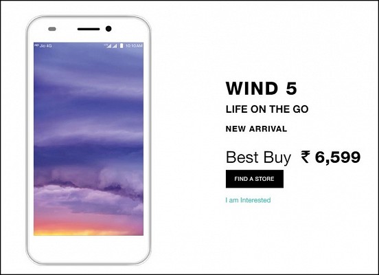 Lyf brand has presented its new smartphone in India named Wind 5