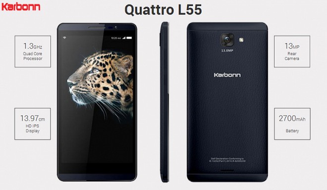 Karbonn Mobiles launch Quattro L55 HD with  VR headset for Rs 9,990