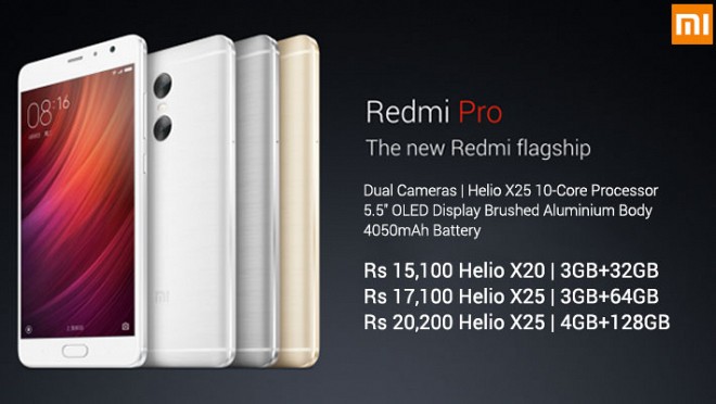Xiaomi reveals Redmi Pro in three variants with dual rear camera setup