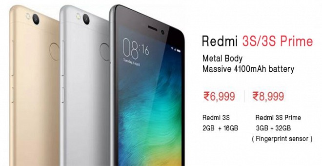 Xiaomi reveals Redmi 3S and Redmi 3S Prime in India