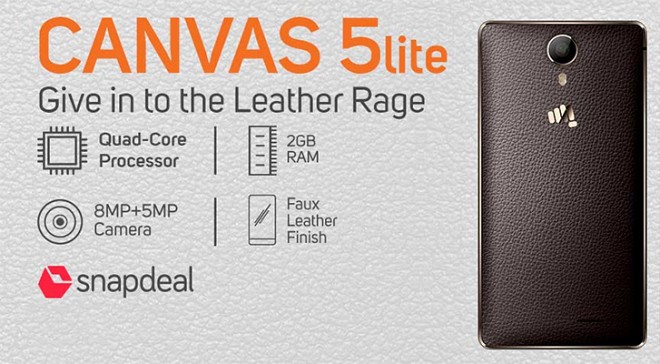 Micromax India brings Canvas 5 Lite for Rs 6,499 via Snapdeal